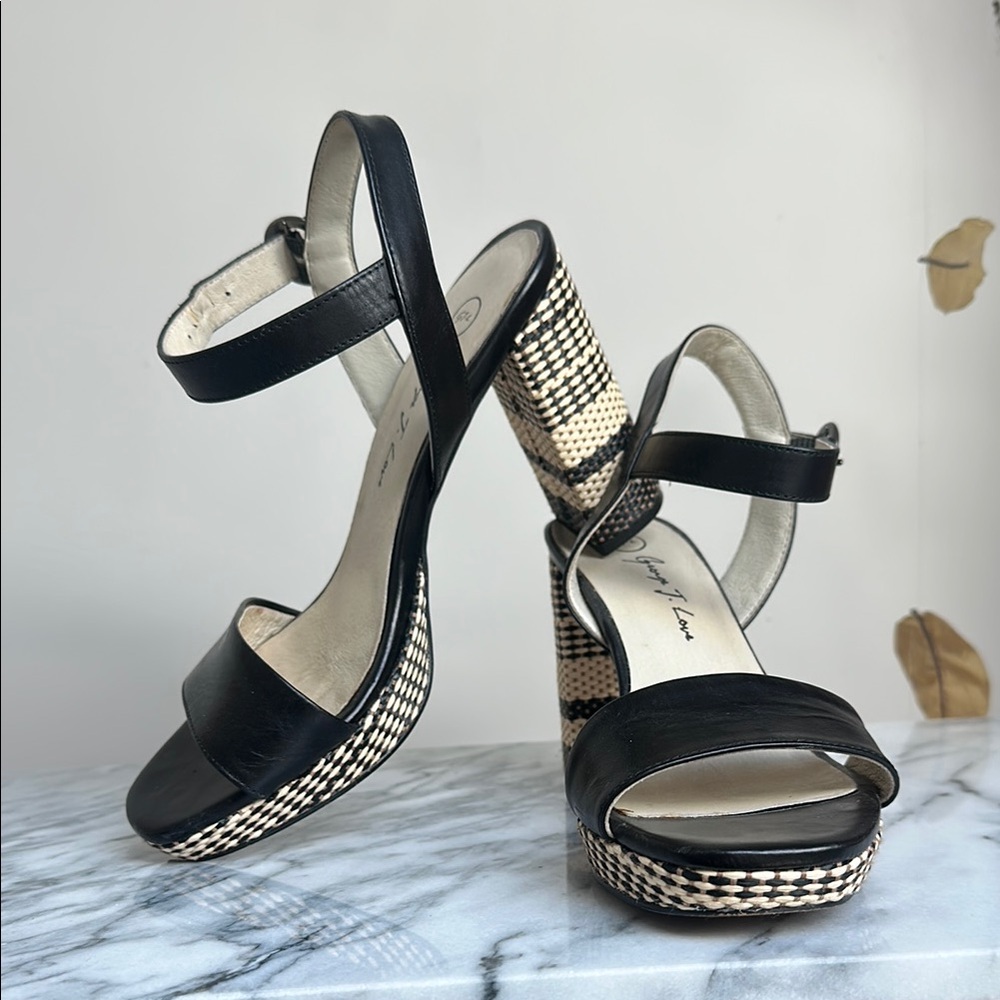 George J. Love Patterned Heeled Sandal - Size 39